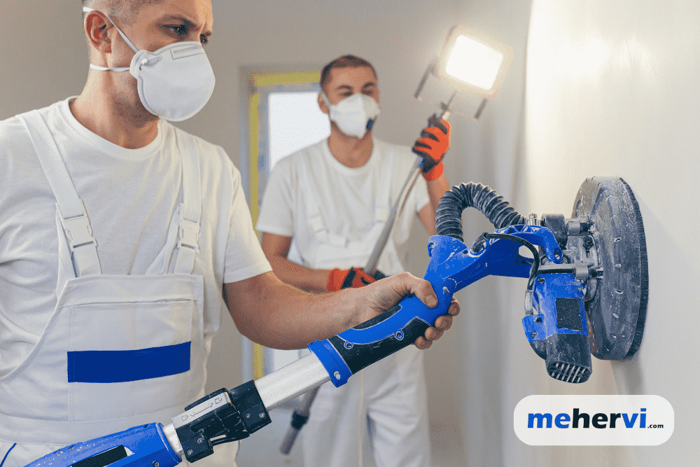 sanding plaster walls